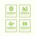 Logo Set Badge Fresh Organic, Eco Product, Bio Ingredient Label Badge with Leaf, Earth Royalty Free Stock Photo