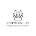 Logo Set Badge Recycling Ecological Concept, Plant a Tree