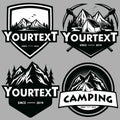 Logo Set for Mountain Adventure , Camping, Climbing Expedition. Vintage Vector Logo and Labels, Icon Template Design Illustration