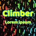 Logo for shirts. Climber abstract background.