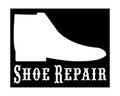 Logo of a shoe repair shop, workshop shoemaker. Design element for signboard, banner, flyer, poster and other use.