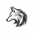 Minimalistic Black And White Wolf Head Logo Illustration