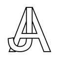 Logo sign aj ja icon, double letters logotype a j