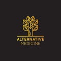 Logo Sign of Alternative Medicine. IV Vitamin Therapy, Anti-Aging, Wellness, Ayurveda, Chinese Medicine. Holistic centre