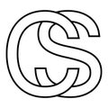 Logo sign cs sc icon game counter letters c s