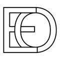 Logo sign eo oe icon nft eo interlaced letters e o