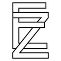 Logo sign, ez ze icon nft ez interlaced letters e z