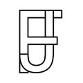 Logo sign fj jf icon, double letters logotype f j