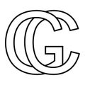 Logo sign gc cg icon nft gc interlaced letters g c