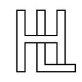 Logo sign hl lh icon nft, interlaced letters l h