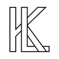 Logo sign kl lk, icon double letters logotype l k