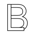 Logo sign lb bl, icon double letters logotype b l