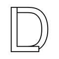 Logo sign ld dl icon double letters logotype d l