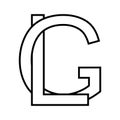 Logo sign lg gl icon double letters logotype g l