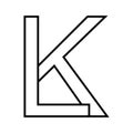 Logo sign lk kl, icon double letters logotype k l