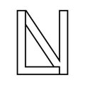 Logo sign ln nl icon double letters logotype n l