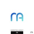Logo sign marketing agency. The symbol of the combination of the letters m and a. monogram