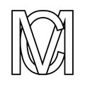 Logo sign mc cm icon double letters logotype m c
