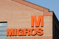 Logo sign of Migros food store