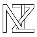 Logo Sign Nz Zn Icon Double Letters Logotype N Z
