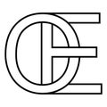 Logo sign oe eo icon double letters logotype e o