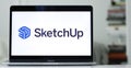 Logo of SketchUp displayed on the screen of a laptop Royalty Free Stock Photo