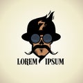 Logo with skull dressed in bowler hat and steampunk goggles glasses.