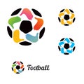 Logo with a soccer ball with his hands Royalty Free Stock Photo