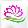 Logo spa massage lotus flower icon id card teamwork people symbol of yoga vector image illustration graphic design Royalty Free Stock Photo