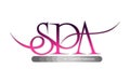 Logo spa and wellness in pink and grey color Royalty Free Stock Photo