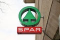 Logo of the SPAR supermarket on the wall on the Herengracht in Den Haag the Netherlands.