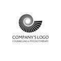 Logo spiral, shell - a symbol of development, enlightenment and wisdom.