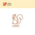 Logotype included squirrel symbol. Wild nature logo