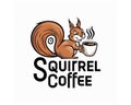 logo of squirrel coffee. Royalty Free Stock Photo