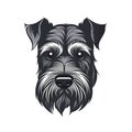 Logo Standard Schnauzer Dog On Isolated Tansparent Background, Png. Generative AI