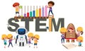 A logo of STEM education