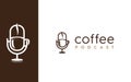 Coffee Break Podcast logo vector Royalty Free Stock Photo