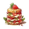 Logo Strawberry Shortcake On Isolated Tansparent Background, Png. Generative AI