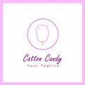 Logo style line art template design Catton Candy for your brand Royalty Free Stock Photo