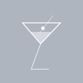 Logo style martini and olive glass