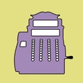 Logo style retro outlines. Cash register. Till.