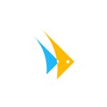 logo stylized fish icon vector sign Royalty Free Stock Photo