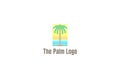 Template logo design solution with palm original image for tour operator or hotel