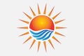 Logo sun and waves vector Royalty Free Stock Photo