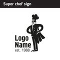 Sign super cook in a cap