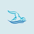 Logo of a Swimmer Swimming Freestyle