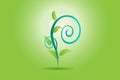 Logo swirly ecology leaf garden