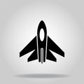 Aeroplane icon or logo in glyph