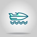 Boat motor icon or logo in twotone