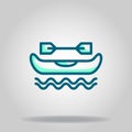 Canoe icon or logo in twotone